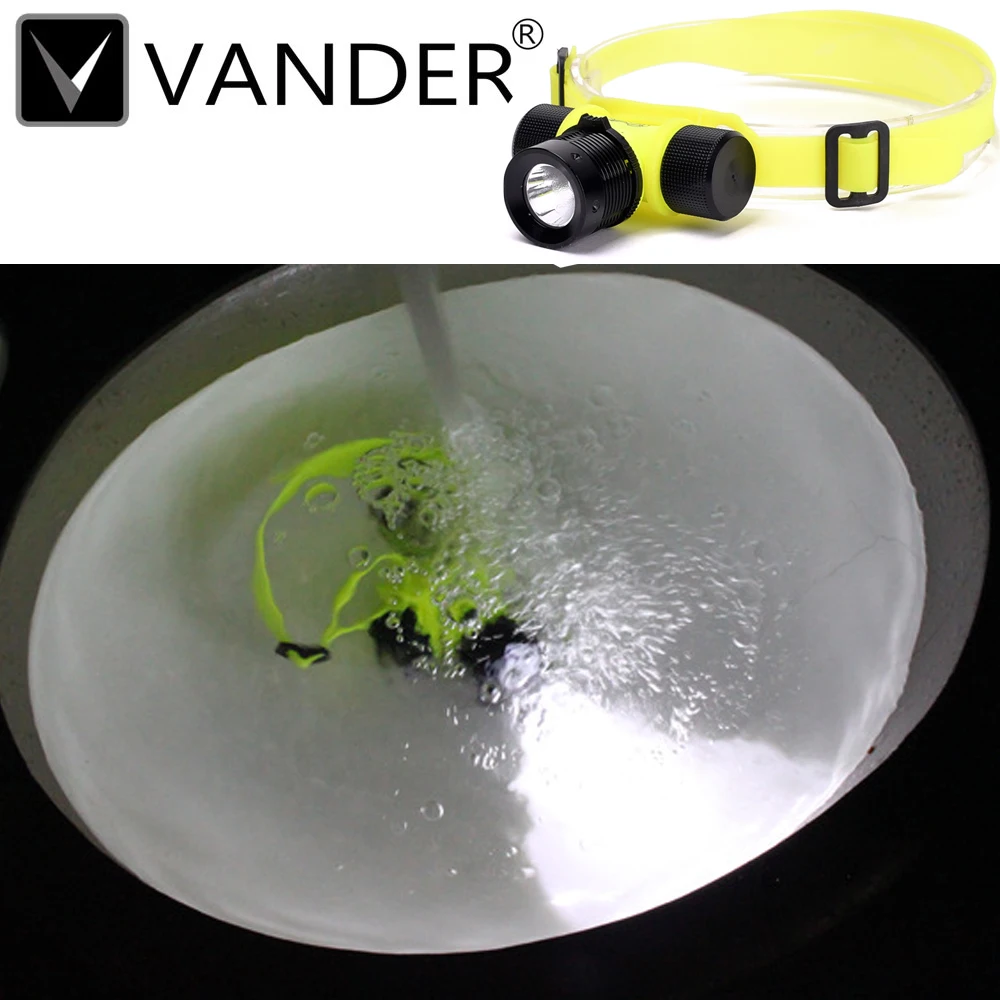 VANDER Waterproof Underwater 1200 Lumen CREE Q5 LED Headlamp 60m
