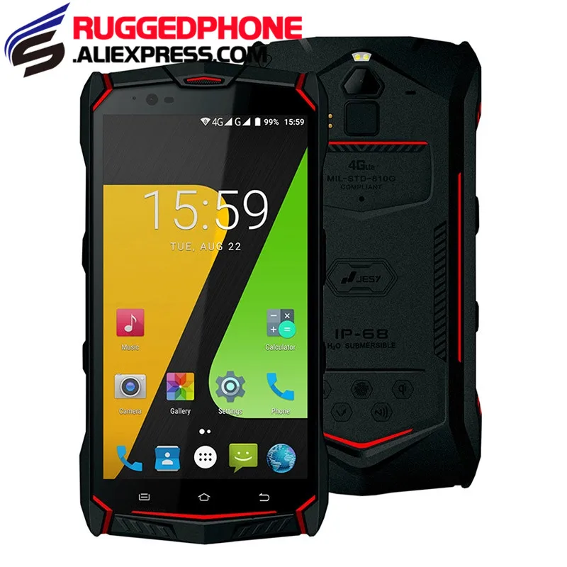 

JESY J9s Pro IP68 Waterproof rugged mobile phone Octa Core 4GB 64GB Smartphone 5.5" FHD NFC Android 7.0 Wireless Charge 6150mAh