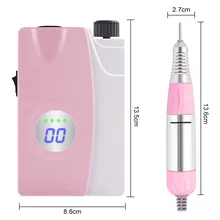 20 Вт 25000 об/мин Электрическая дрель для ногтей маникюрный аппарат портативный с перезаряжаемой батареей 2600 мАч беспроводной педикюрный фрезерный станок