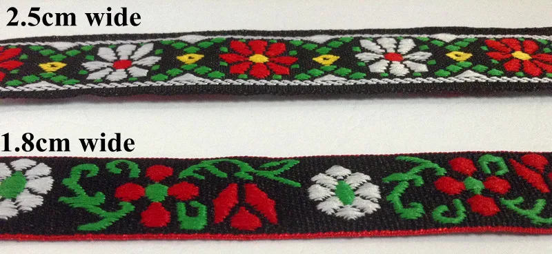 

1.8cm/2.5cm exquisite nations style dyed yarn single face embroidery webbing,colorful flower embroidery,XERY0721A