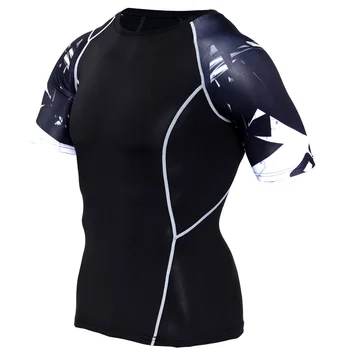 

Hot 2017 Summer Men Workout Gymming Breathable Quick drying Top Tee Sporting Runs Compress Fitness T-shirts Clothing T Shirts