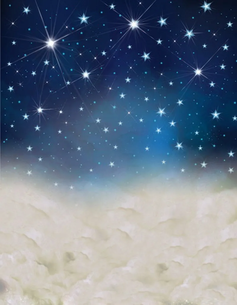 Newborns baby photography backdrops moon night sky clouds birth