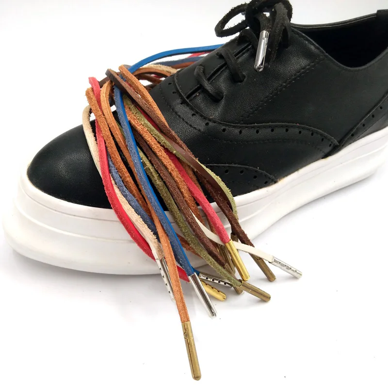 1 Pair Genuine Cowhide Square Shoelaces Boat Doug Shoes Shoelaces Retro Leather Boots Shoestring 10 Color Metal Head Shoelaces 1 Pair Genuine Cowhide Square Shoelaces Boat Doug Shoes Shoelaces Retro Leather Boots Shoestring 10 Color Metal Head Shoelaces