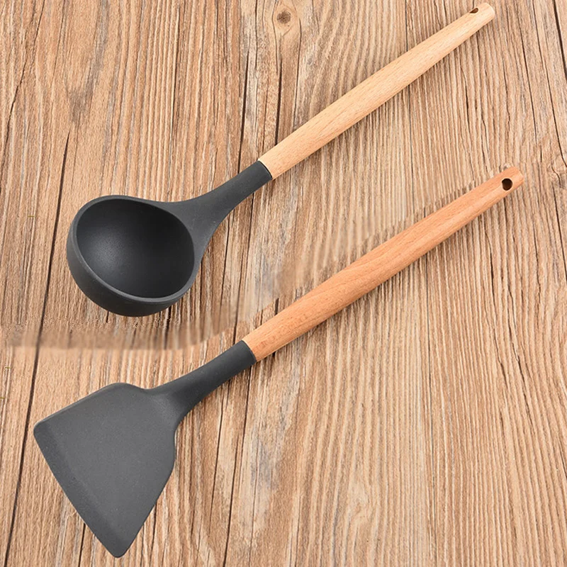 Силиконовая лопаточка термостойкая суповая ложка антипригарная специальная кухонная лопатка кухонные инструменты аксессуары высокого качества