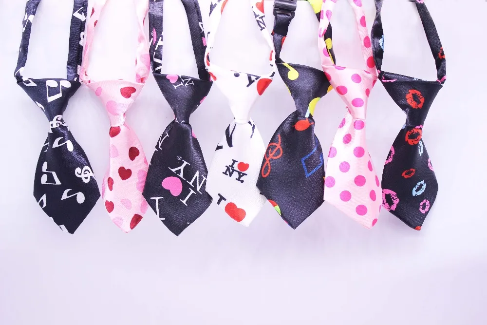 

50pcs/Lot Valentine's Day Pet Dog Bow ties Mix 7 Colors Adjustable Pet Dog Bow Ties Cat Neck ties Dog Grooming Supplies