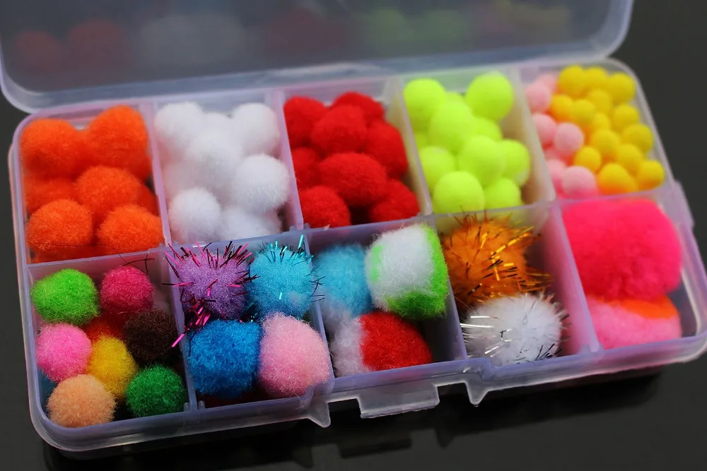 1Box #12 Glo Bug Egg Fly for Trout Salmon Fishing Box Mixed Colors with 10 Hooks