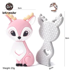 Let's Make 1pc Baby Silicone Teethers Food Grade Silicone Rodent Animals Pendant Teething Toys DIY Pacifier Chain Baby Teether