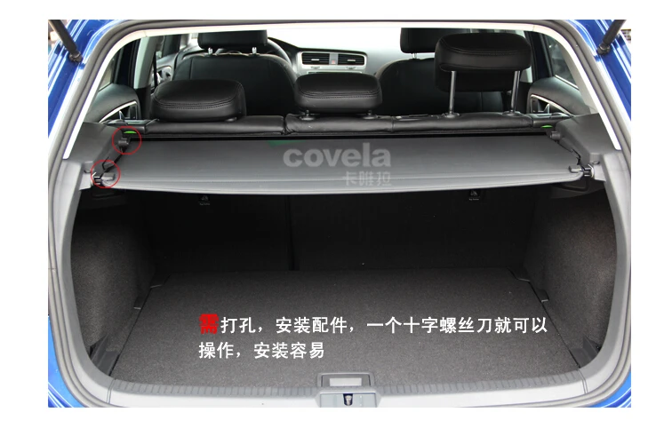 For Volkswagen / VW GOLF 6 2008.2009.2010.2011.2012.2013 Rear Trunk Security Shield Cargo Cover trunk shade security cover