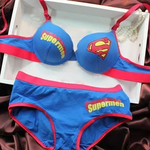 BS1 New New design push up bra panty set ladies superman style underwear