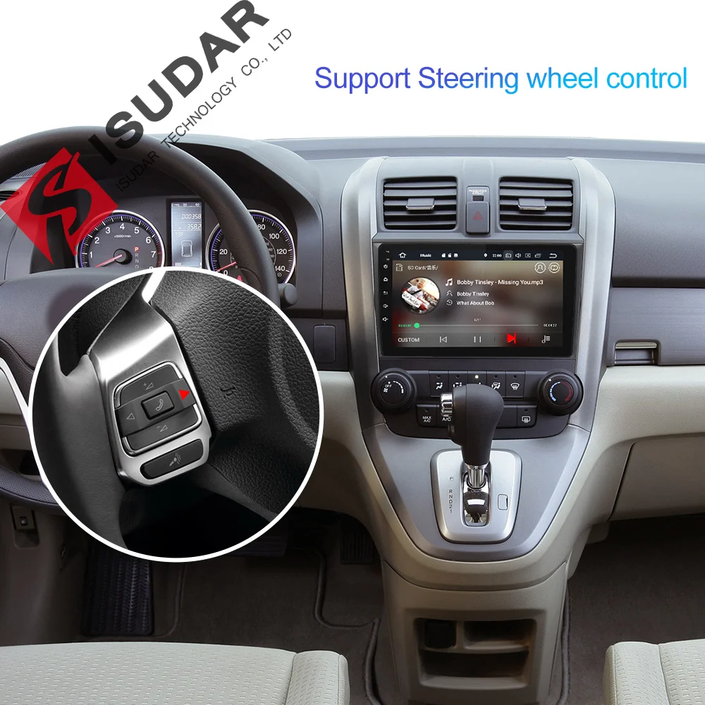 Isudar 1 Din Android 9 Авто Радио для Honda/CR V/CRV 2006 2011 Автомобильный мультимедийный плеер