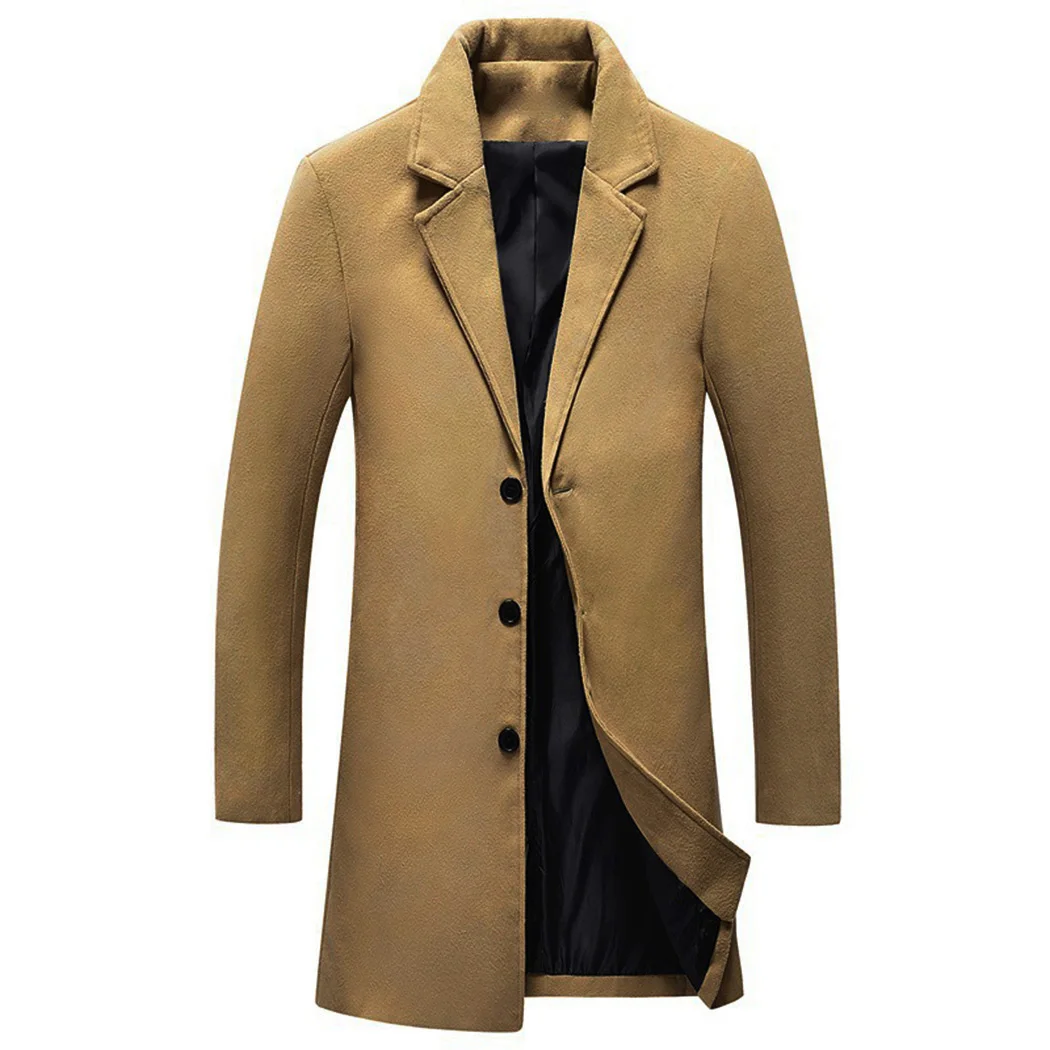 Buy Fashion Men Winter Trench Suit Windbreaker Long