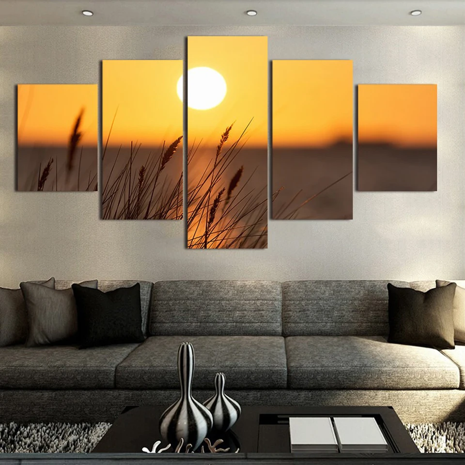 

Posters Frame Living Room HD Printed 5 PiecePcs Sunset Scenery Modular Picture Wall Art Home Decor Modern Painting On Canvas