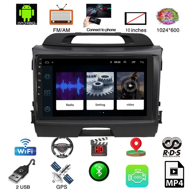 Android 8 1 автомобильный dvd навигационный плеер для KIA Sportage с автомобильным радио