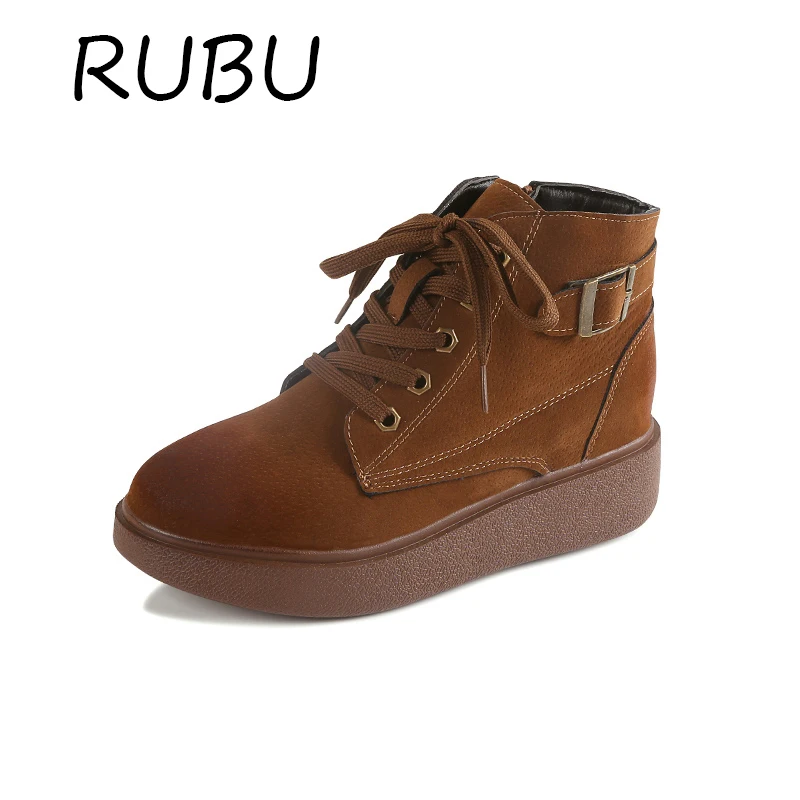 

Women Wedge Martin Shoes Lace Up Zip Shoes Round Toe Waterproof Solid Color Women Casual Boots Chaussure Ladies Platform Shoes