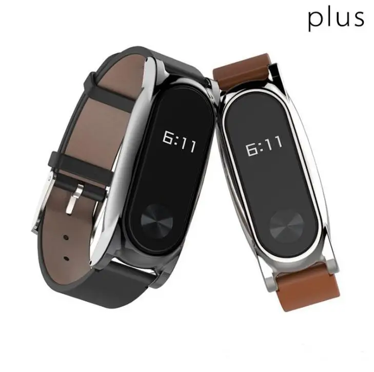 2017 New Mijobs Leather Strap For Xiaomi Mi Band 2 Wrist Straps Screwless Bracelet Smart Band