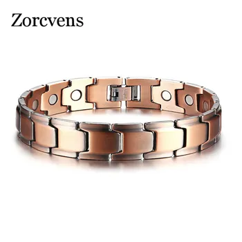 

ZORCVENS Casual Men Bracelet Magnetic Therapy Bangle Copper Energy Power Male Jewelry