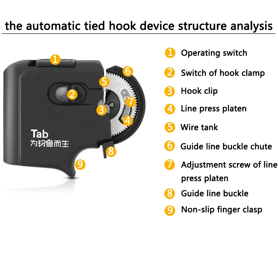 Дизайн, портативный Электрический автоматический рыболовный крючок, ярусная машина, Аксессуары для рыбалки, галстук, быстрые рыболовные крючки, устройство для завязывания лески