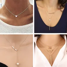 Seblasy Лидер продаж Многослойные листья Луна Хамса ручной работы имитация жемчуга сердце цепи ожерелья и подвески для женщин Подарки аксессуары