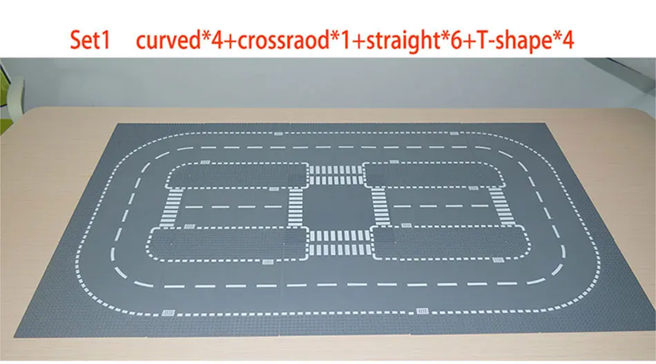 Город дорога улица опорная плита прямые перекресток Curve Т-образного перекрестка строительные блоки Запчасти Базовая пластина для