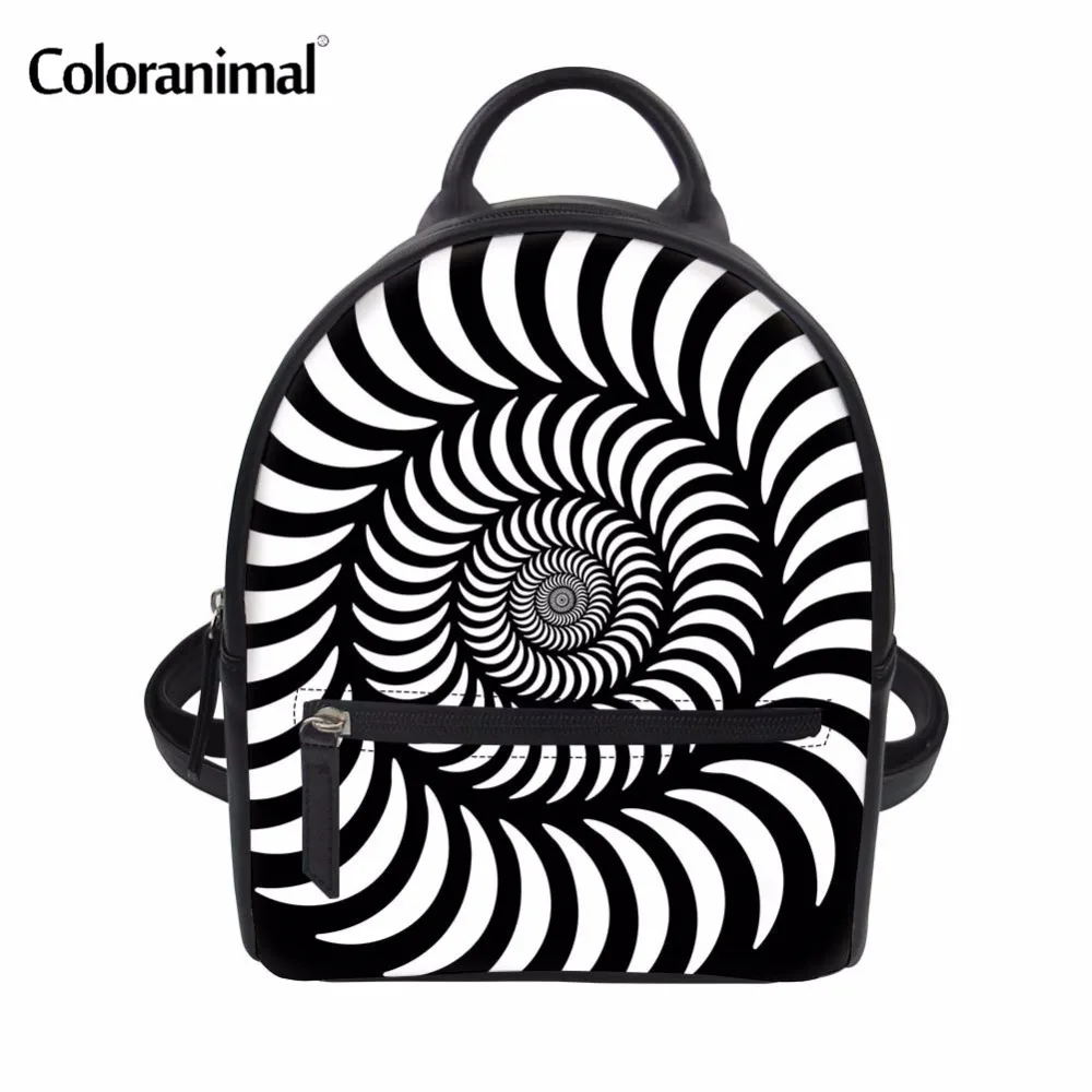 Coloranimal Black And White Stripes Print Men Mini Luxury Brand