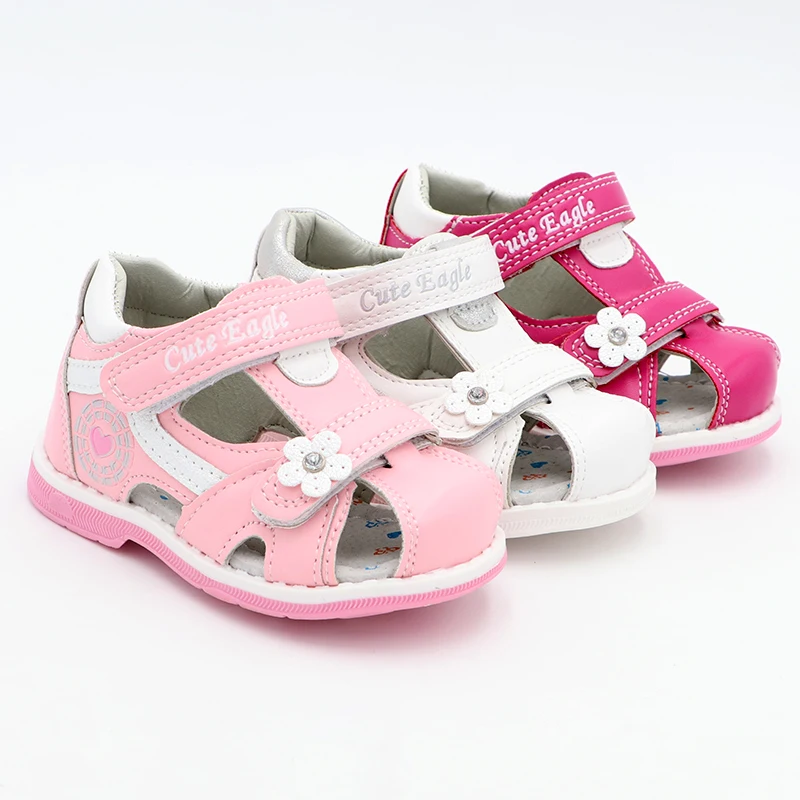 Cute Eagle Summer Girls Sandals Pu Leather Toddler Kids Orthopedic Sandals Girls Closed Toe Baby Flat Shoes Eur 20-30 New 2022 6