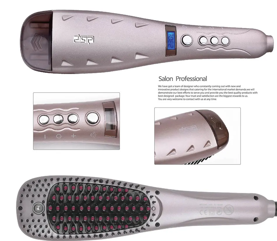 Цифровой электрический выпрямитель для волос DSP, расческа, ионный паровой утюг для выпрямления волос, Идеальный стайлер, светодиодный дисплей, штепсельная вилка европейского стандарта