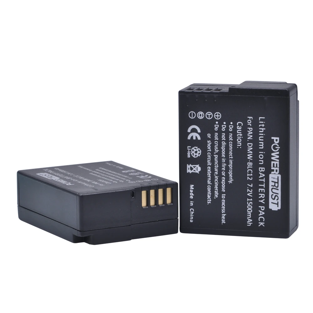 2Pcs 7.2V 1500Mah Dmw-Blc12 Dmw Blc12 Dmw Blc12E Batteria Per Panasonic Fz1000, Fz200, Fz300, G5, G6, G7, Gh2, Dmc-Gx8