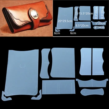

1Set PVC DIY Women Wallet Leather Stencil Sewing Pattern Leather Craft Template for Leather Handcrafts Lovers Home Supplies
