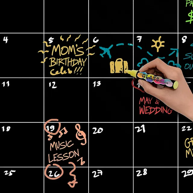 blackboard wall sticker dry erase board month magnetic calendar