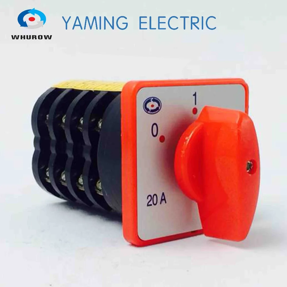 

HZ5 Series 3 position switch Rotary switch 20A 4 Pole 4kw Universal changeover cam switch silver contact HZ5-20/4 M08