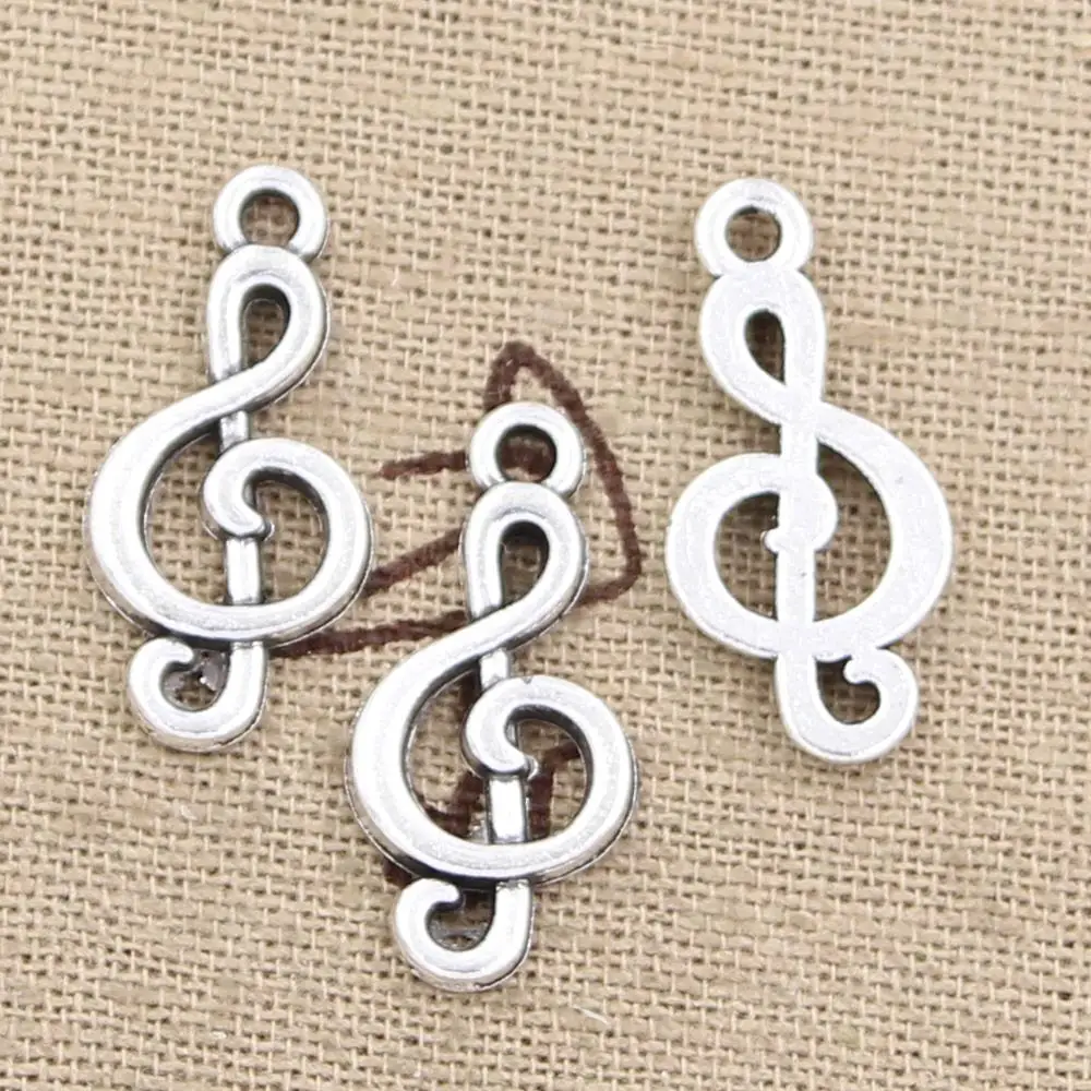 

25pcs Charms musical note 23x13mm Antique Silver Plated Pendants Making DIY Handmade Tibetan Silver Jewelry