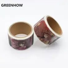GREENHOW high quality washi paper tape Beautiful Plait girl And Scarf girl masking japan washi tape