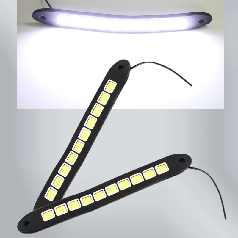 

2Pcs LED Daytime Running light Square Bendable Car styling Waterproof COB Day time Lights flexible LED DRL Bulbs Driving lamp