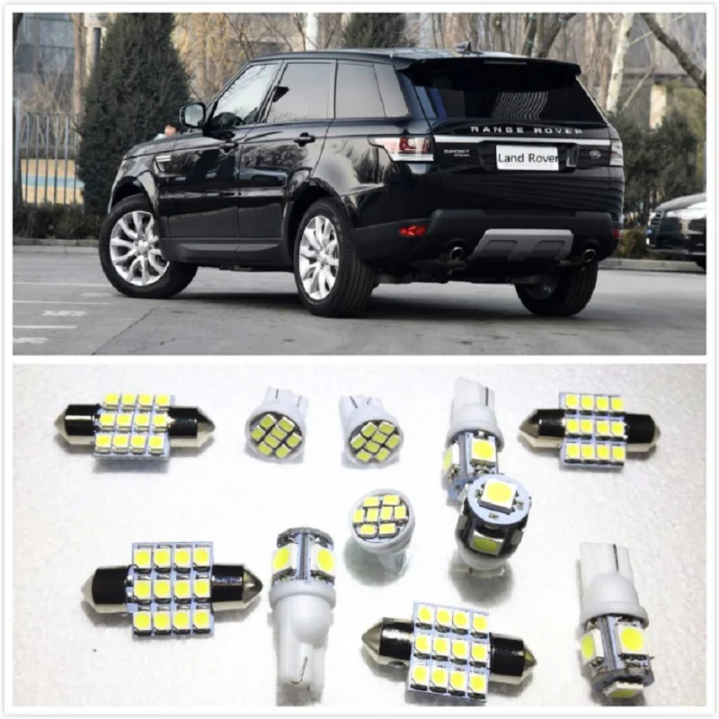 

11 set White LED Lights Interior Package T10 & 31mm Map Dome For Land Rover Defender Discovery Freelander Range Rover 2000-2019