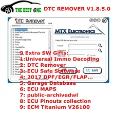 9 Экстра ECU SW MTX DTC Remover 1.8.5.0 с Keygen ECU чип тюнинг код ошибки удалитель ECU Remap программист для KESS KTAG FGTECH
