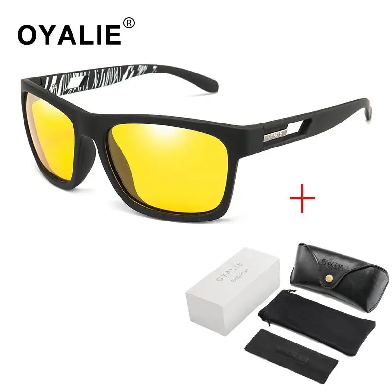 C6 with black case OYALIE Для женщин Для мужчин поляризованных солнцезащитных очков квадратное зеркало вождения солнцезащитные очки Брендовые дизайнерские очки UV400 gafas-де-сол подарочный набор - Цвет линз: C6 with black case