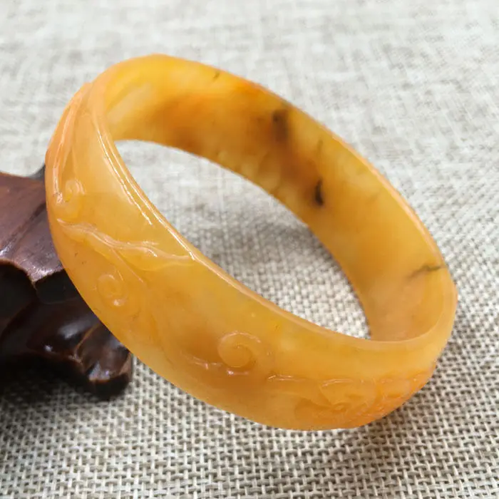 

FREE SHIPPING>>>@@ A-355 Beautiful China Hand-carved Orange Jadeite Jade Gems Bracelet Bangle 65mm NEW