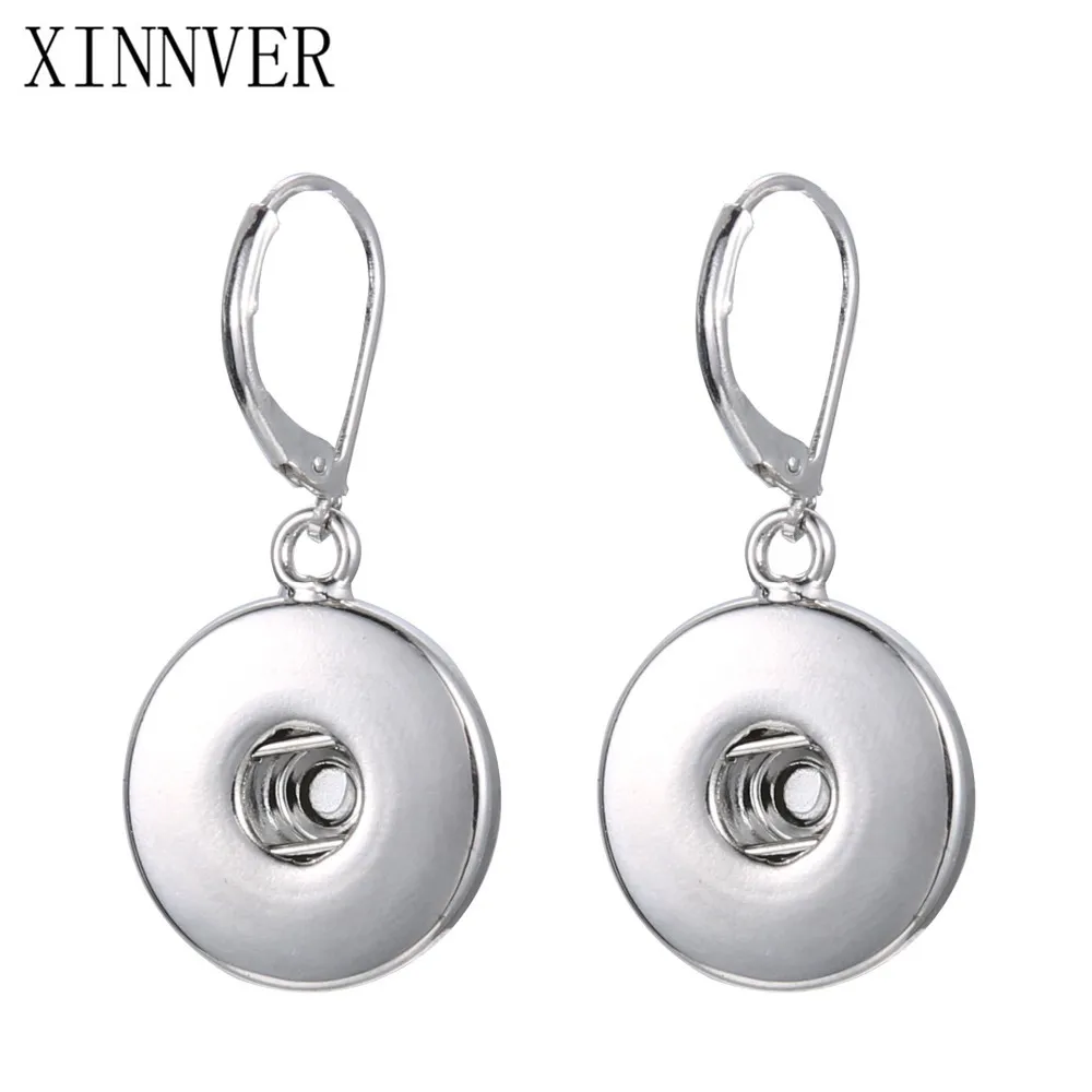 

Fashion 1 Pair Zinc Alloy Simple Elegant Snap Drop Earrings Fit 18-20MM Xinnver Snap Buttons DIY Xinnver Jewelry ZI010