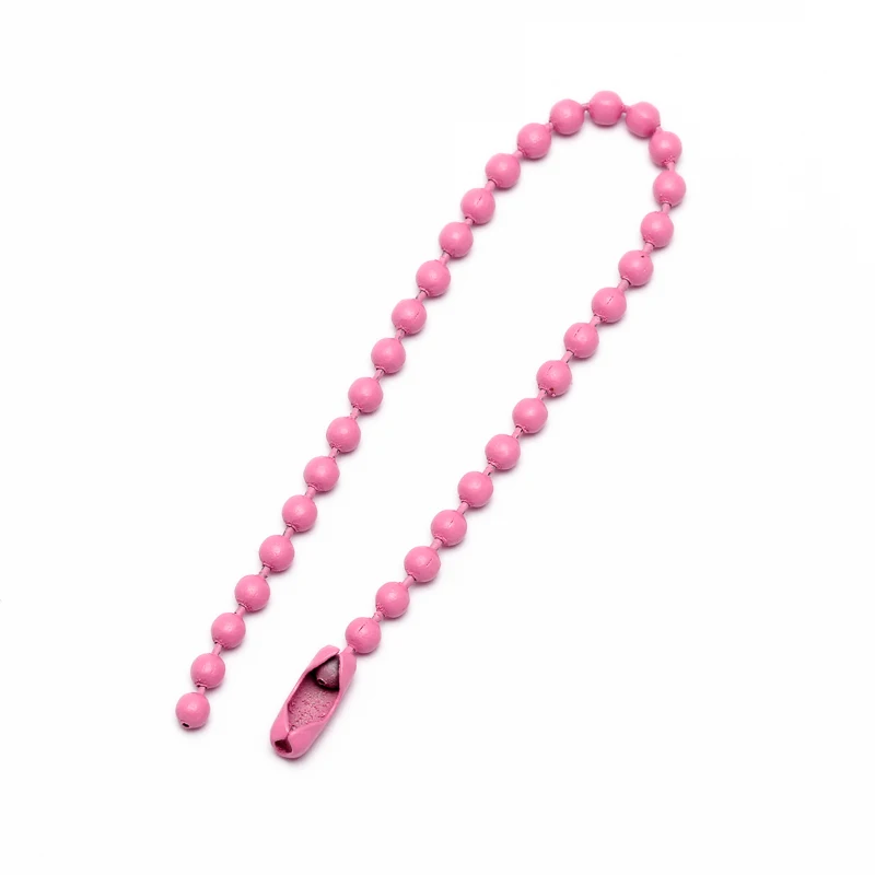 2,4 мм красочные шарики цепи Подходит брелок/Куклы/этикетка ручной тег Разъем DIY ювелирных изделий - Цвет: pink
