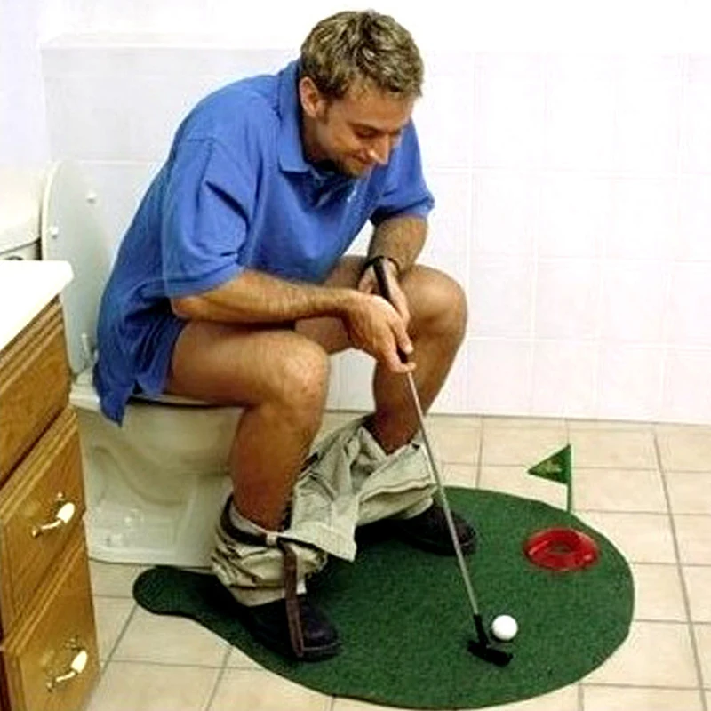 

Potty Putter Toilet Golf Game Mini Golf Set Toilet Golf Putting Green Novelty Game Hig Quality For Men And Women Practical Jokes