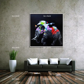 

elephant Oil Painting Hand Painted Modern Oil Painting On Canvas picture for living room office Home Decor best gift no frame