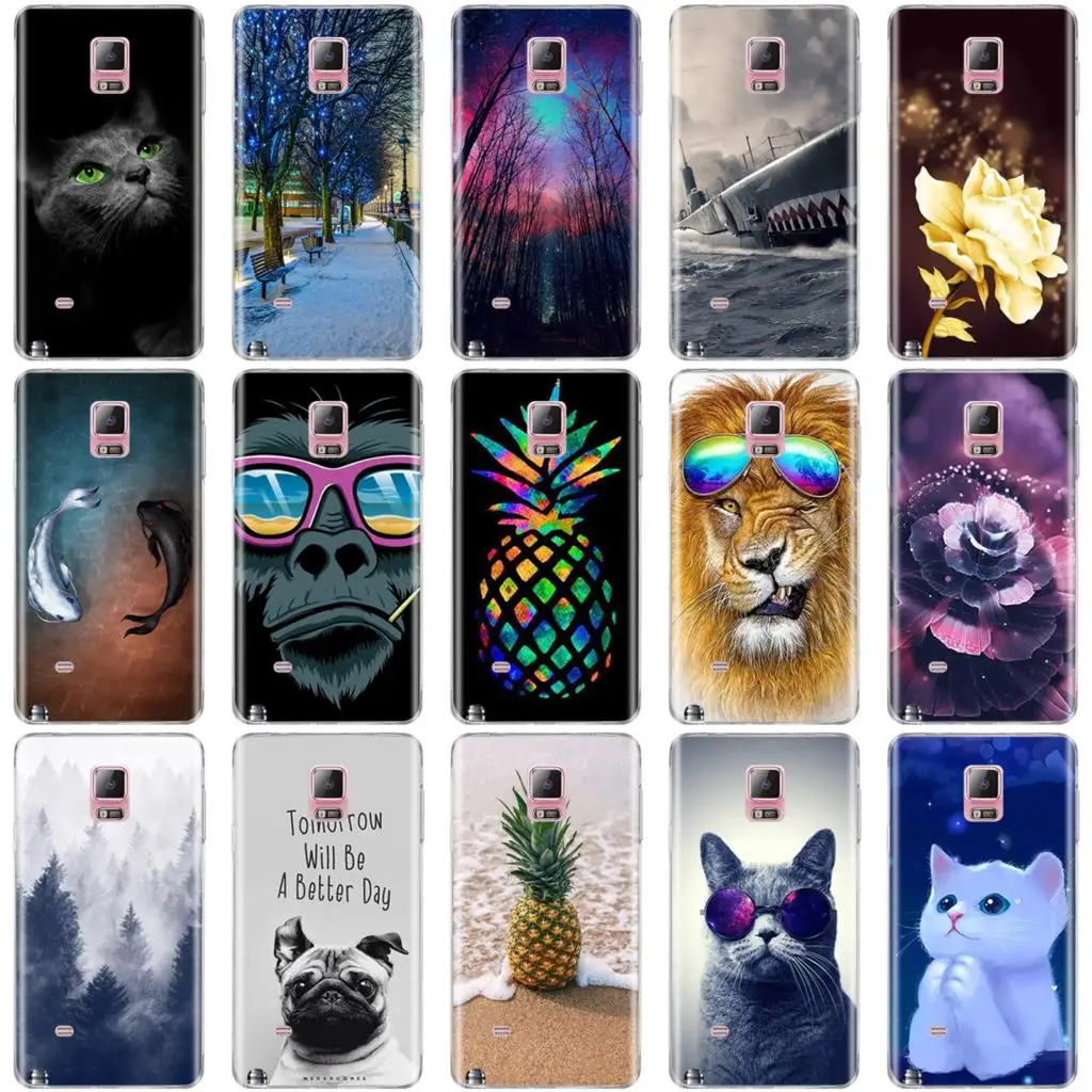 Для Samsung Galaxy Note 4 Note4 чехол Силиконовый ТПУ задняя крышка 3D милый для N9100 N910F N910C
