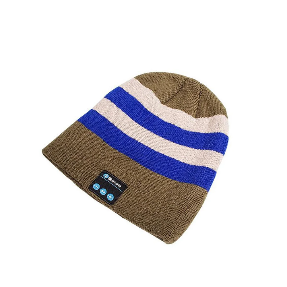 Bluetooth Beanie наушники шапка беспроводные наушники мягкая теплая шапка с микрофоном Музыка Mp3 гарнитура fone de ouvido для Umidigi Redmi 8A - Цвет: Pink Blue