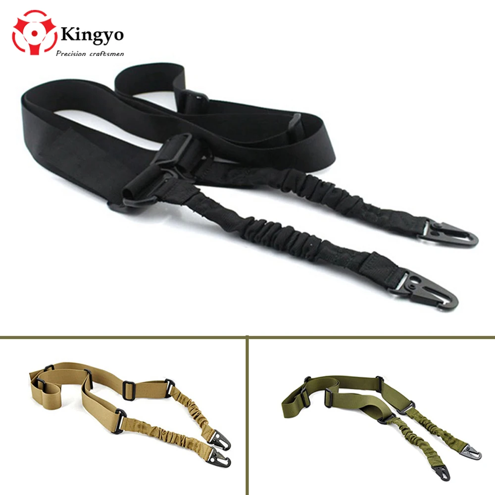 2 Point Sling Tactical Rifle Gun Sling CQB Elastic Bungee Snap Hook