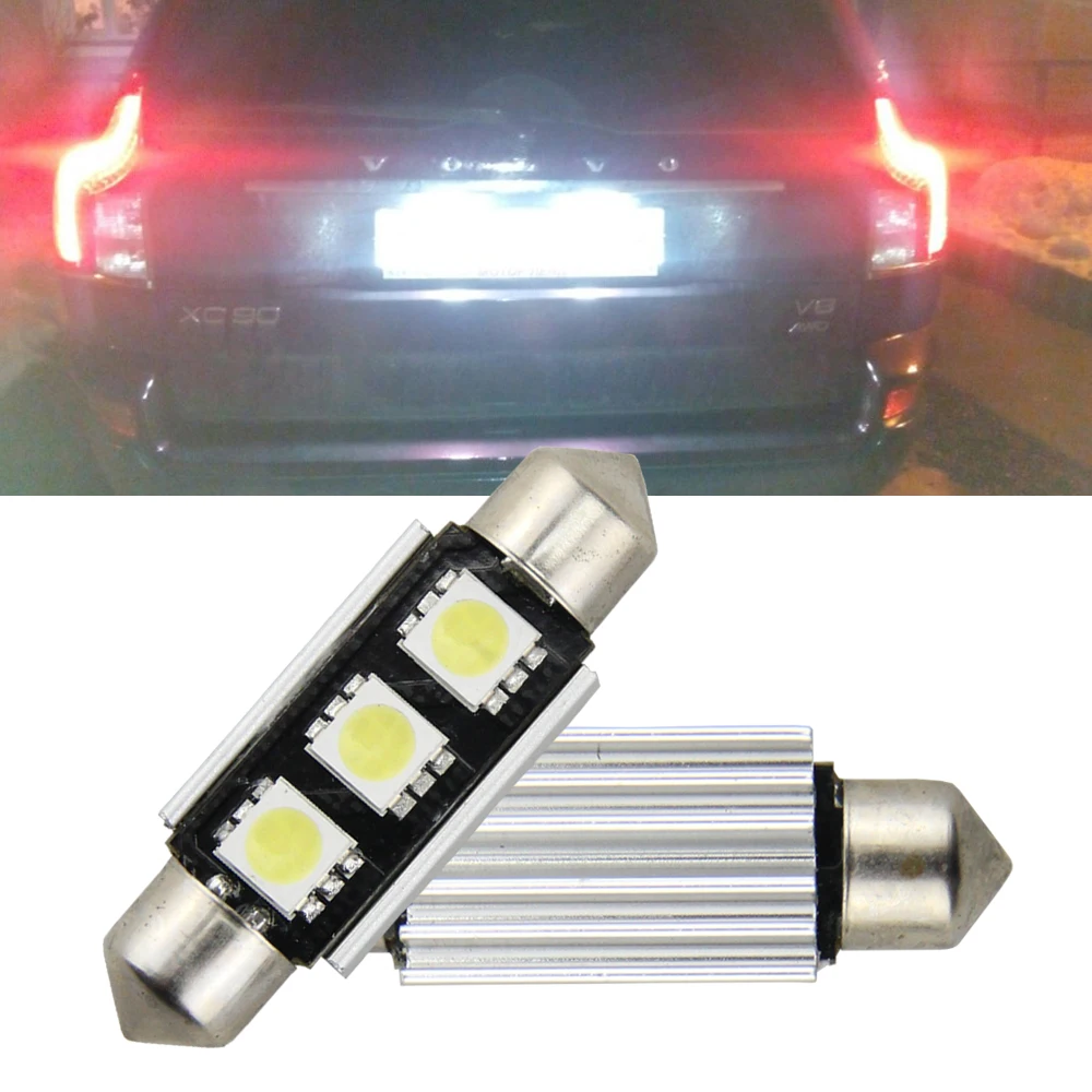 

2Pcs Canbus LED license plate Light For Volvo S40 V50 V70 C30 C70 70 s80 XC90 s60 12V Car Lighting Source