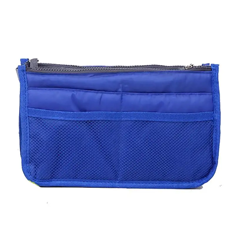 Практичный светильник, многофункциональные сумки для хранения, двойная молния, шелковые хлопковые сумки, посылка, косметичка, домашняя дорожная сумка для хранения - Цвет: Blue