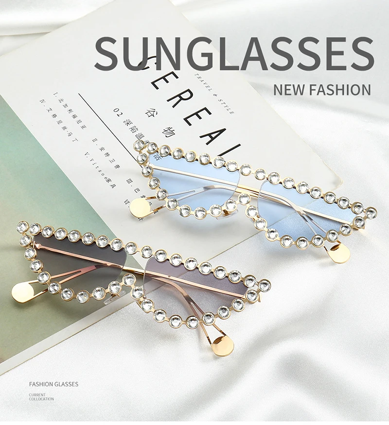 KeiKeSweet, роскошные брендовые дизайнерские женские прозрачные Модные солнцезащитные очки, стразы, итальянские солнцезащитные очки «кошачий глаз»