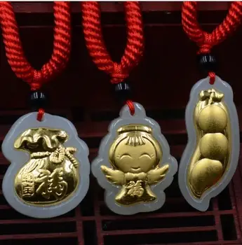 

3D gold inlay and Tianyu mascot pendant h39#