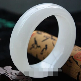 

xd 00816 Certified 100% White Fashion Retro Female Natural Jade Bangle Bracelet (A0502)