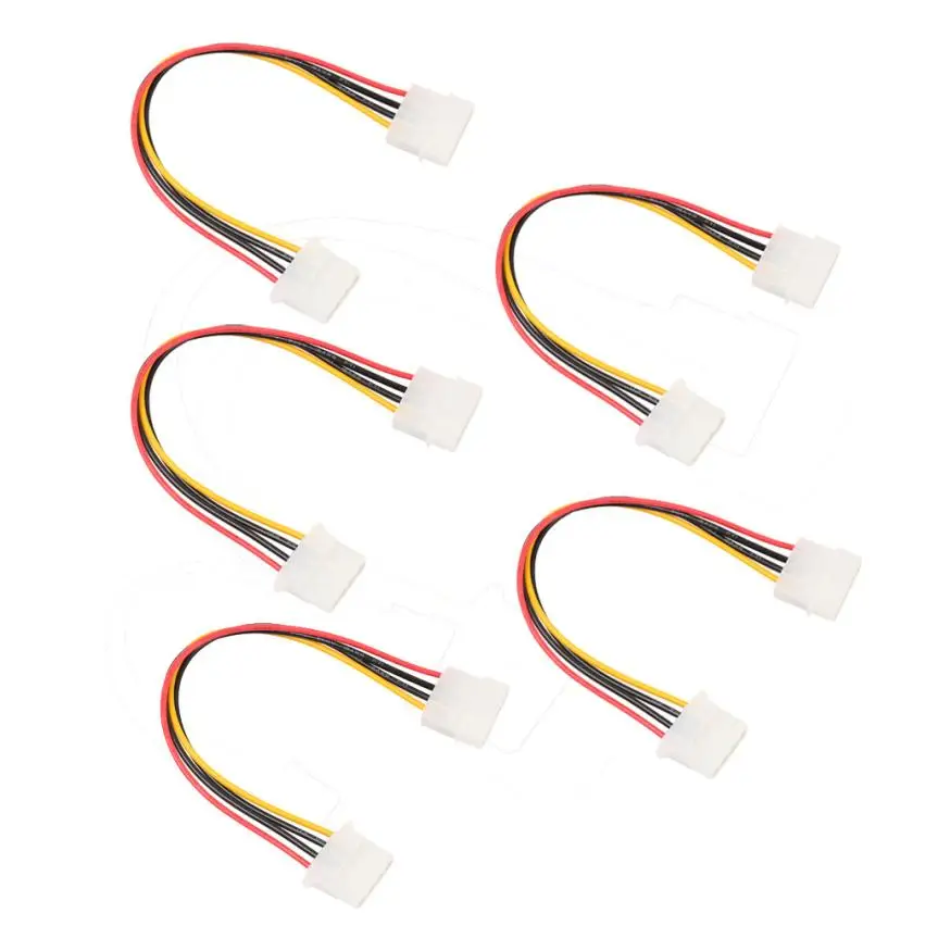 

High Quality 5PC Molex Extension Cable 4 Pin 5.25 Male to Female IDE PSU Internal PC Power Cable Adapter Oct26